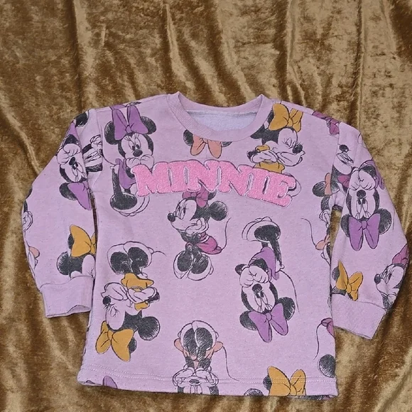 Disney Minnie Mouse Pink Sweatshirt Girls Small - Picture 1 of 10
